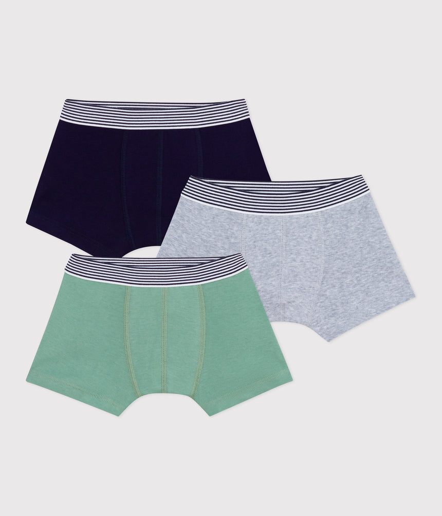 PACK OF CHILDRENS PLAIN COTTON BOXERS
