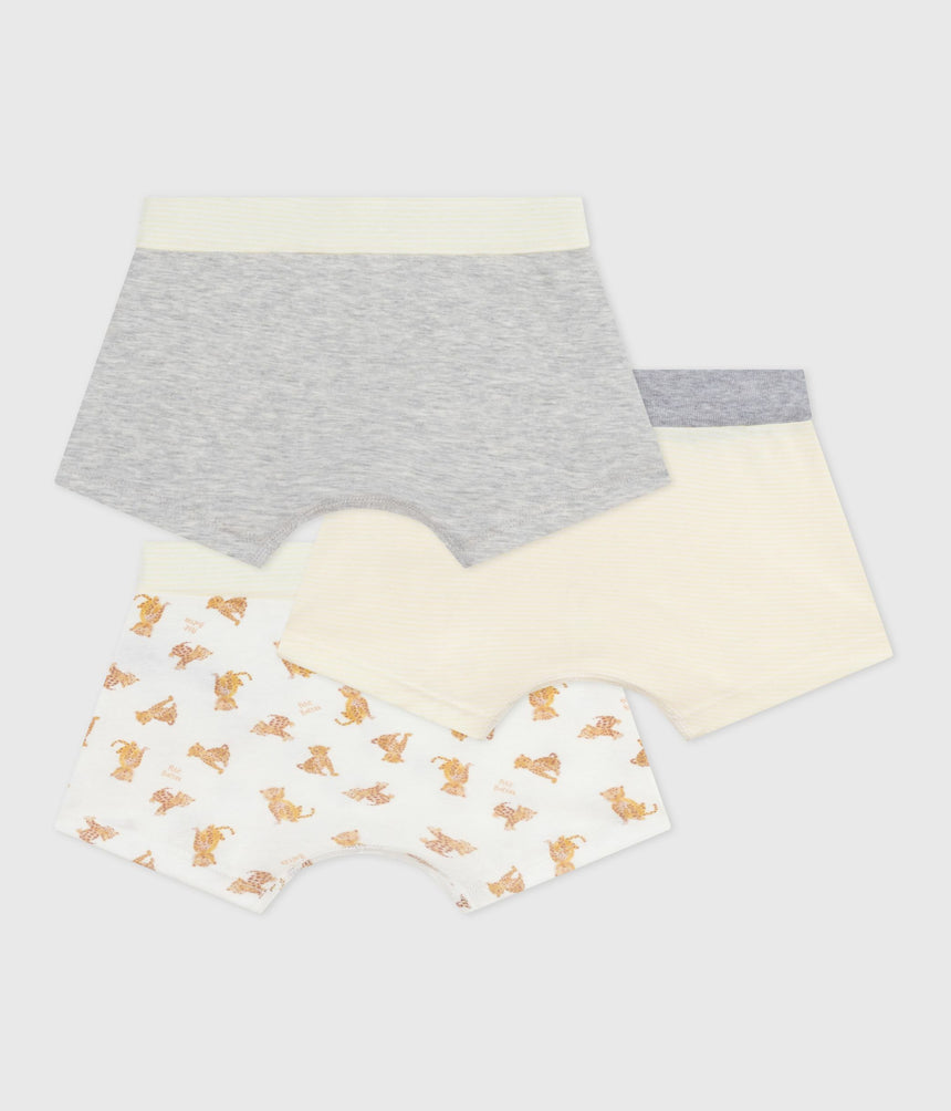PACK OF CHILDRENS LEOPARD-PRINT COTTON BOXERS WITH A COVERRD WAISTBAND