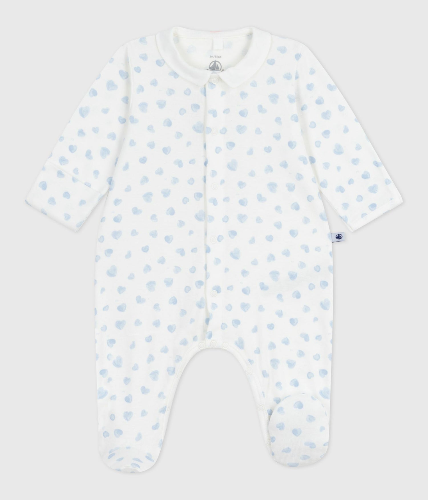 BABIES HEART COTTON PYJAMA SUIT WITH A COLLAR BABIES HEART COTTON PYJAMA SUIT WITH A COLLAR
