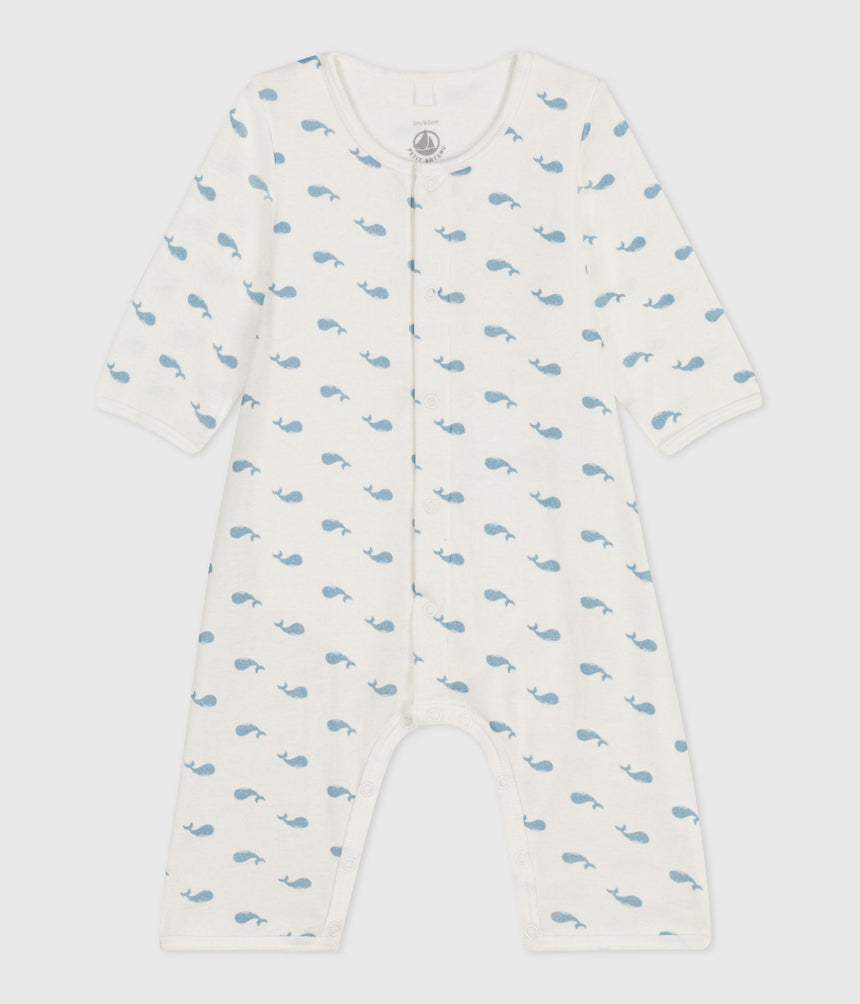 BABIES FOOTLESS WALE-PRINT COTTON BODYJAMA