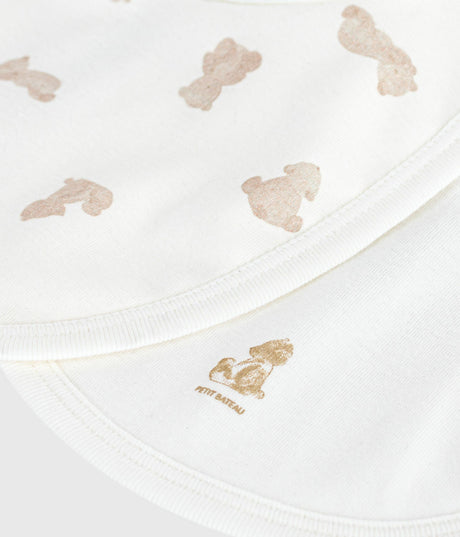 PACK OF BABIES' BEAR-PRINT COTTON BIBS