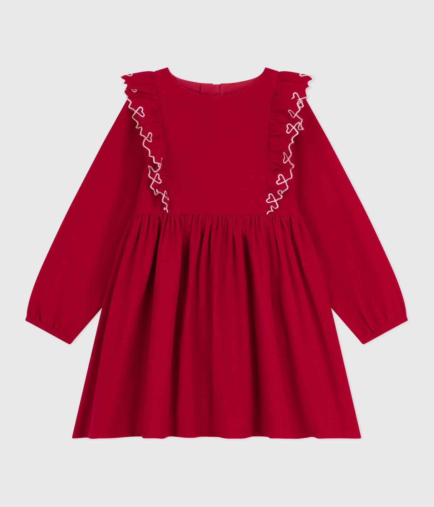 CHILDREN'S LONG-SLEEVED PLAIN CORDUROY DRESS CHILDREN'S LONG-SLEEVED PLAIN CORDUROY DRESS