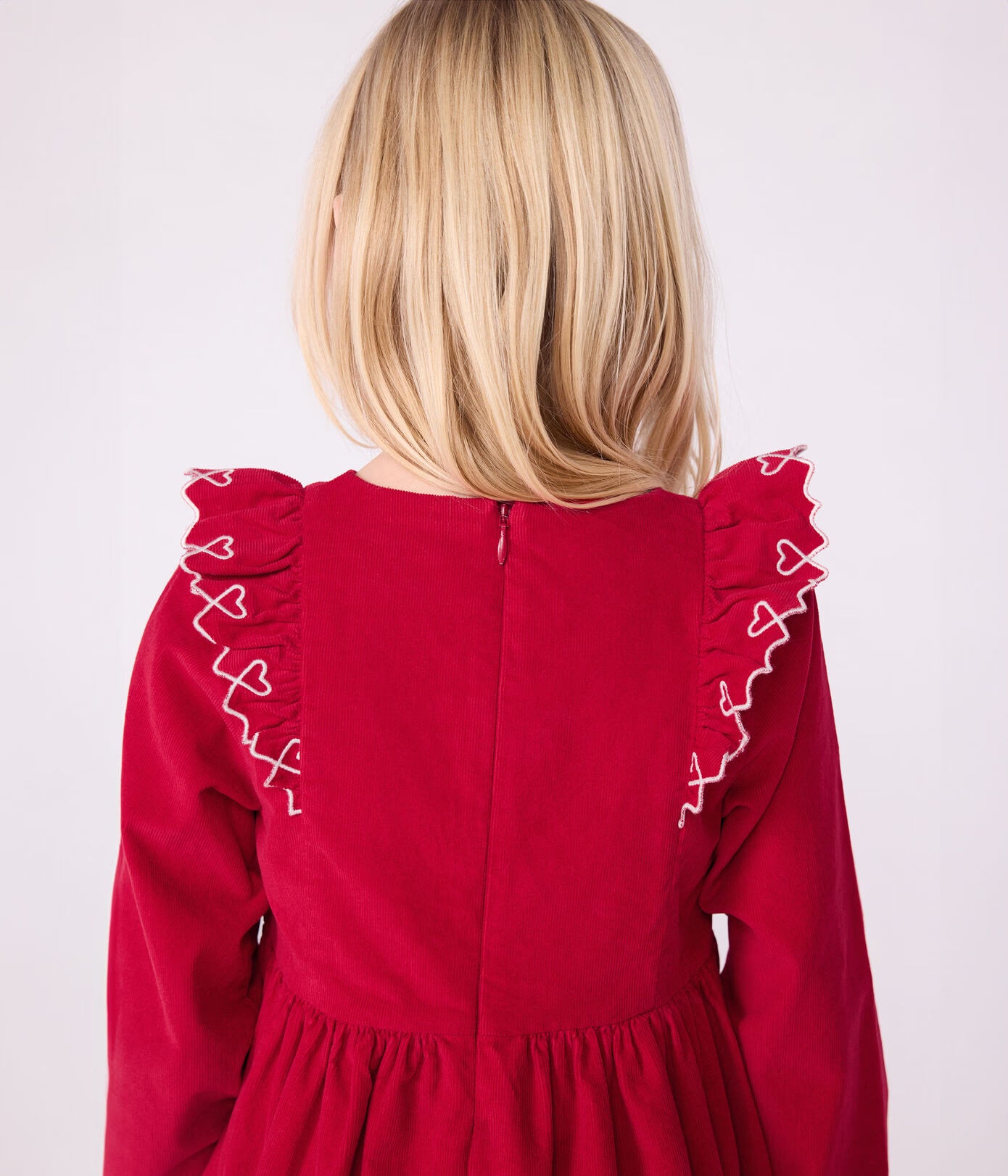 CHILDREN'S LONG-SLEEVED PLAIN CORDUROY DRESS CHILDREN'S LONG-SLEEVED PLAIN CORDUROY DRESS