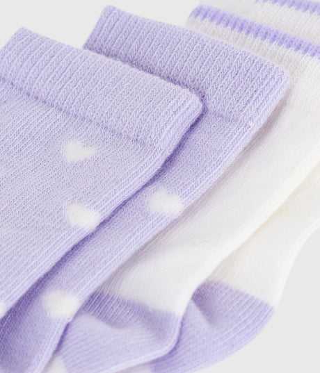 BABIES' HEART-PRINT COTTON SOCKS -2- PACK