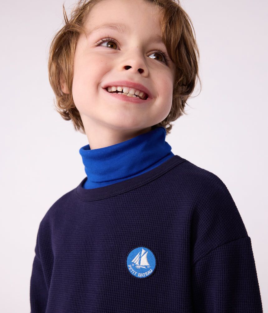 CHILDRENS LONG-SLEEVED PLAIN COTTON T-SHIRT