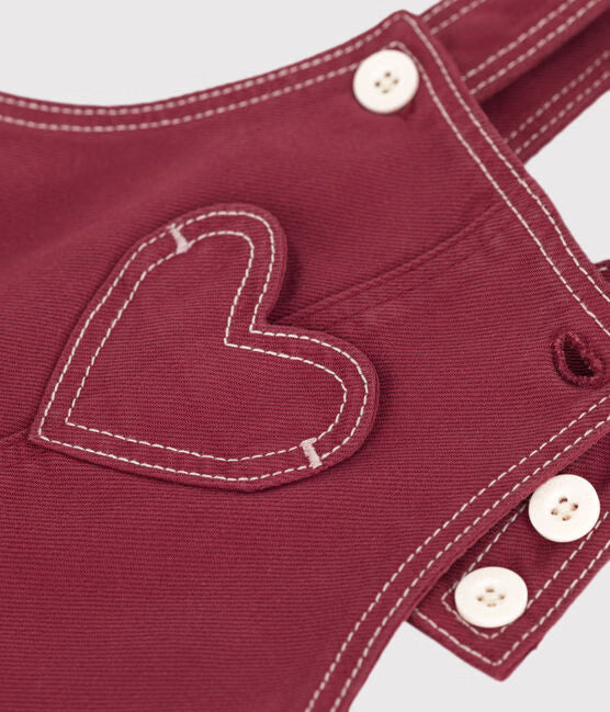 BABIES LONG-LEG COLOYRED DENIM DUNGARESS