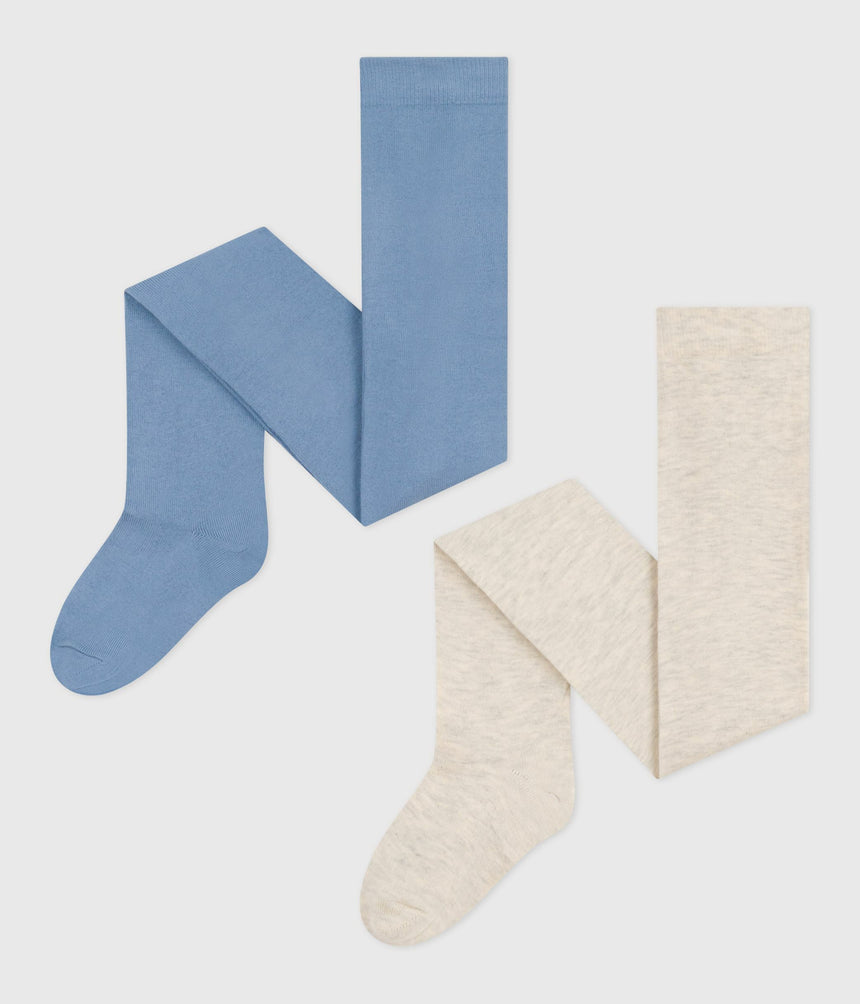 CHILDRENS COTTON JERSEY TIGHTS -2-PACK