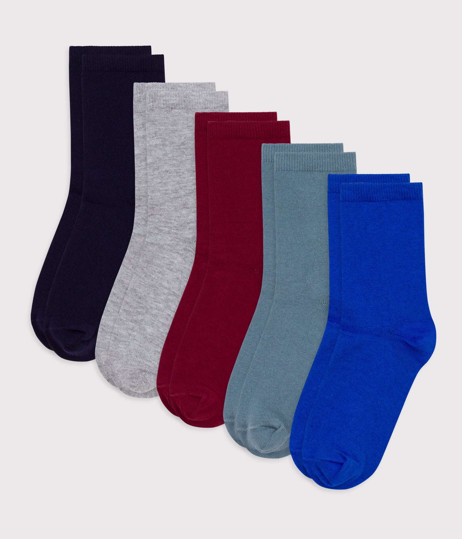CHILDRENS PLAIN COTTON SOCKS-5-PACK CHILDRENS PLAIN COTTON SOCKS-5-PACK