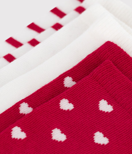 CHILDRENS HEART-PRINT COTTON SOCKS -3-PACK
