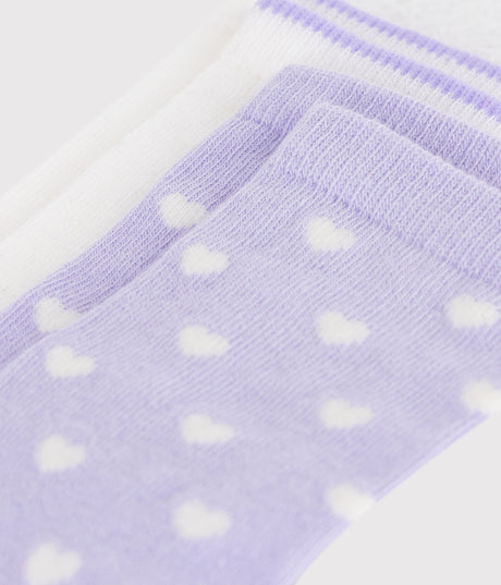 CHILDRENS HEART PRINT COTTON SOCKS-2-PACK