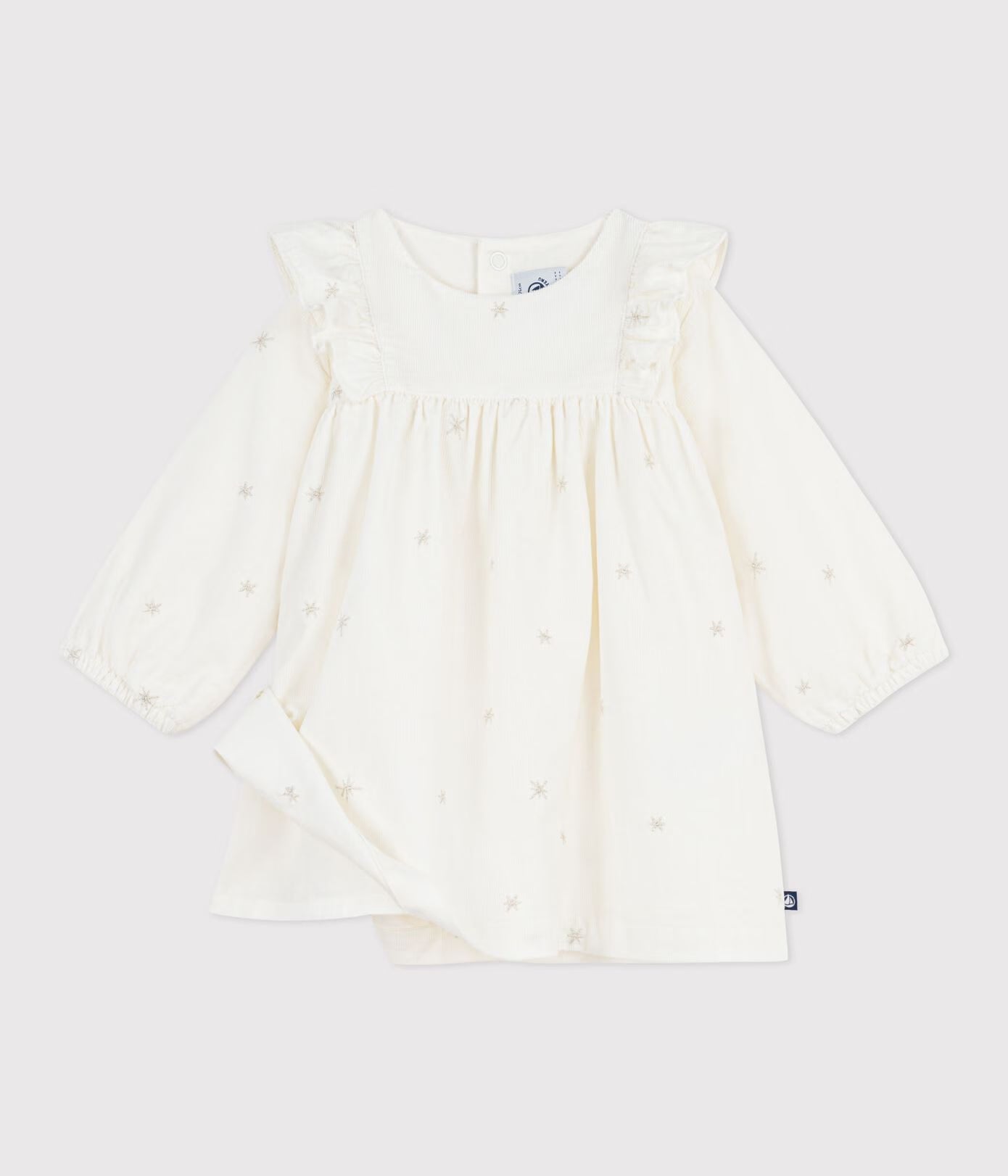 BABIES' LONG-SLEEVED EMBROIDERED CORDUROY DRESS BABIES' LONG-SLEEVED EMBROIDERED CORDUROY DRESS
