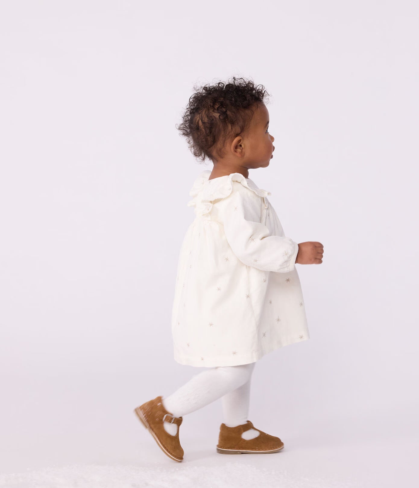 BABIES' LONG-SLEEVED EMBROIDERED CORDUROY DRESS BABIES' LONG-SLEEVED EMBROIDERED CORDUROY DRESS