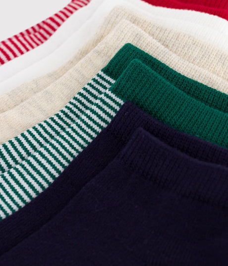 CHILDRENS STRIPY COTTON SOCKS -5-PACK