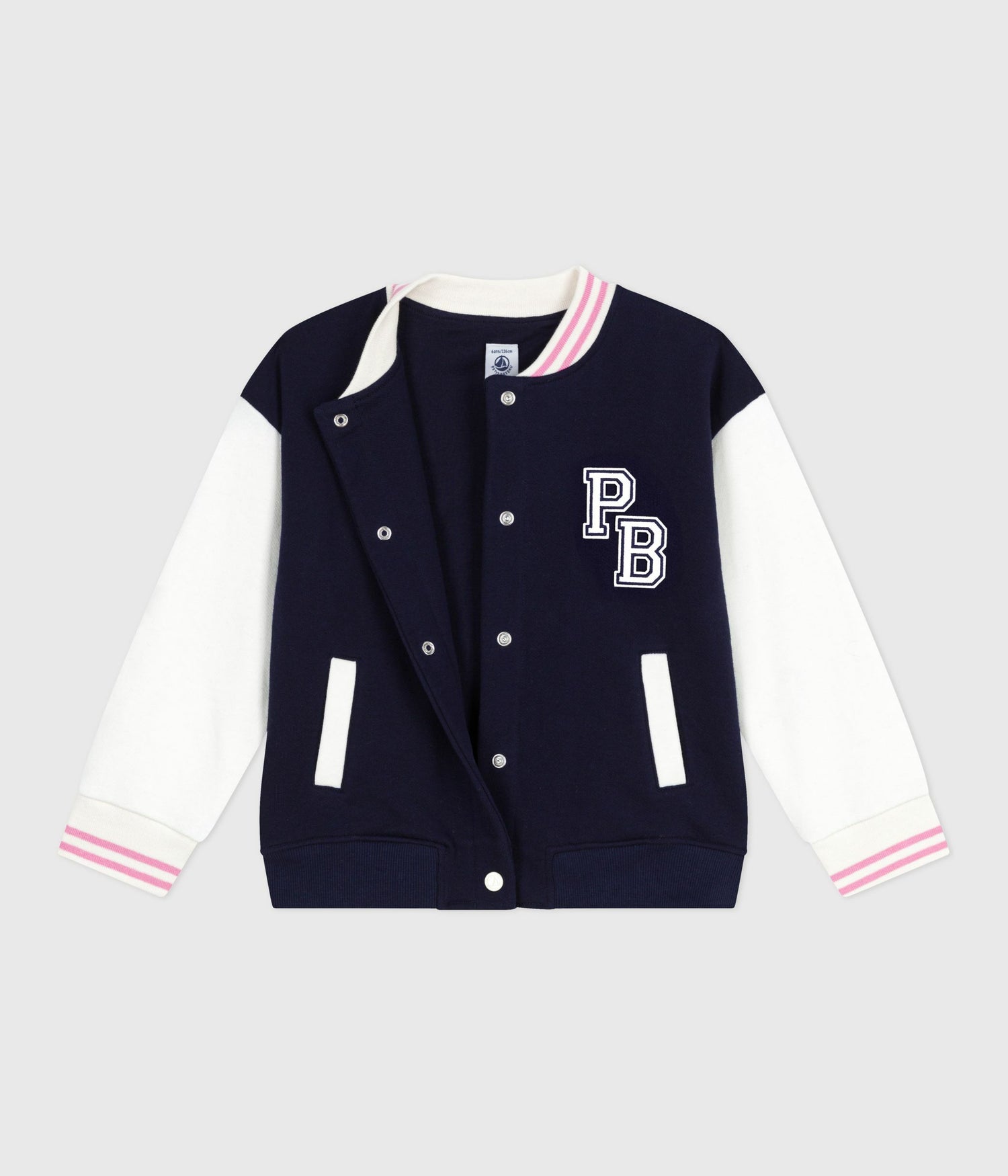 CHILDREN'S VARSITY-STYLE JACKET IN PLAIN COTTON CHILDREN'S VARSITY-STYLE JACKET IN PLAIN COTTON