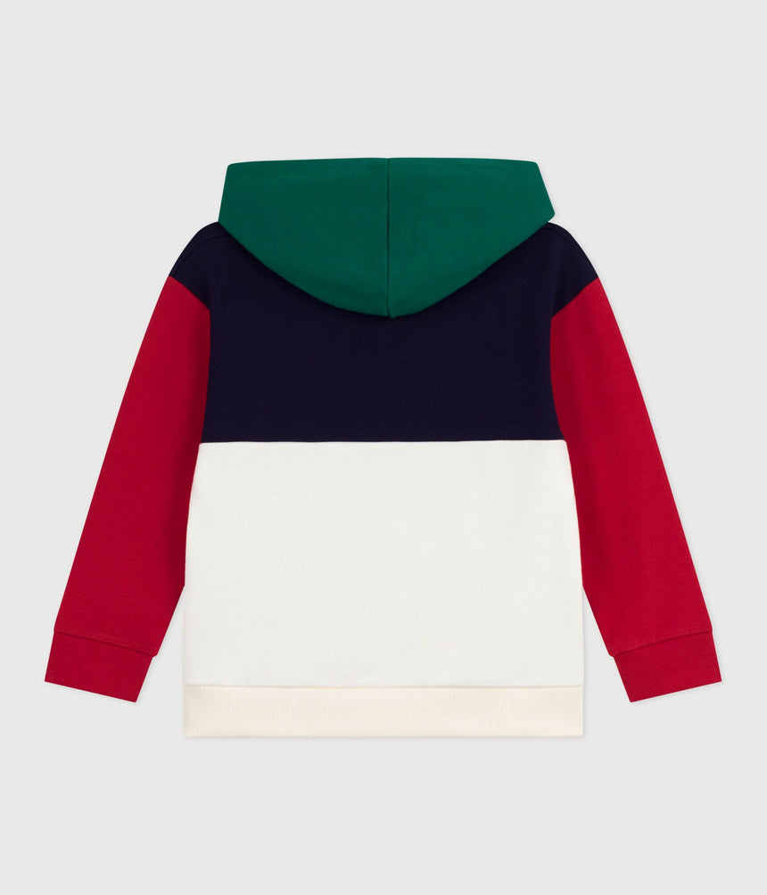 CHILDRENS COLOURBLOCK COTTON HOODIE