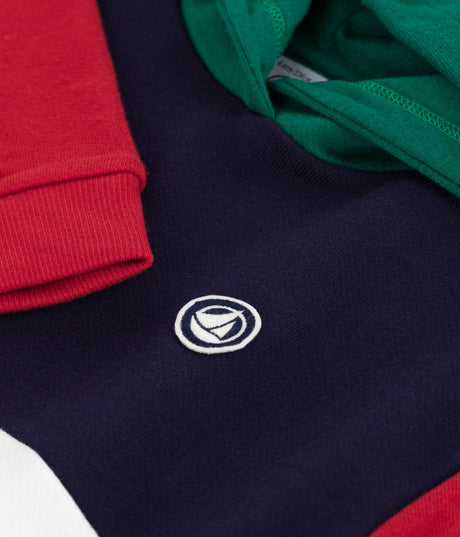 CHILDRENS COLOURBLOCK COTTON HOODIE