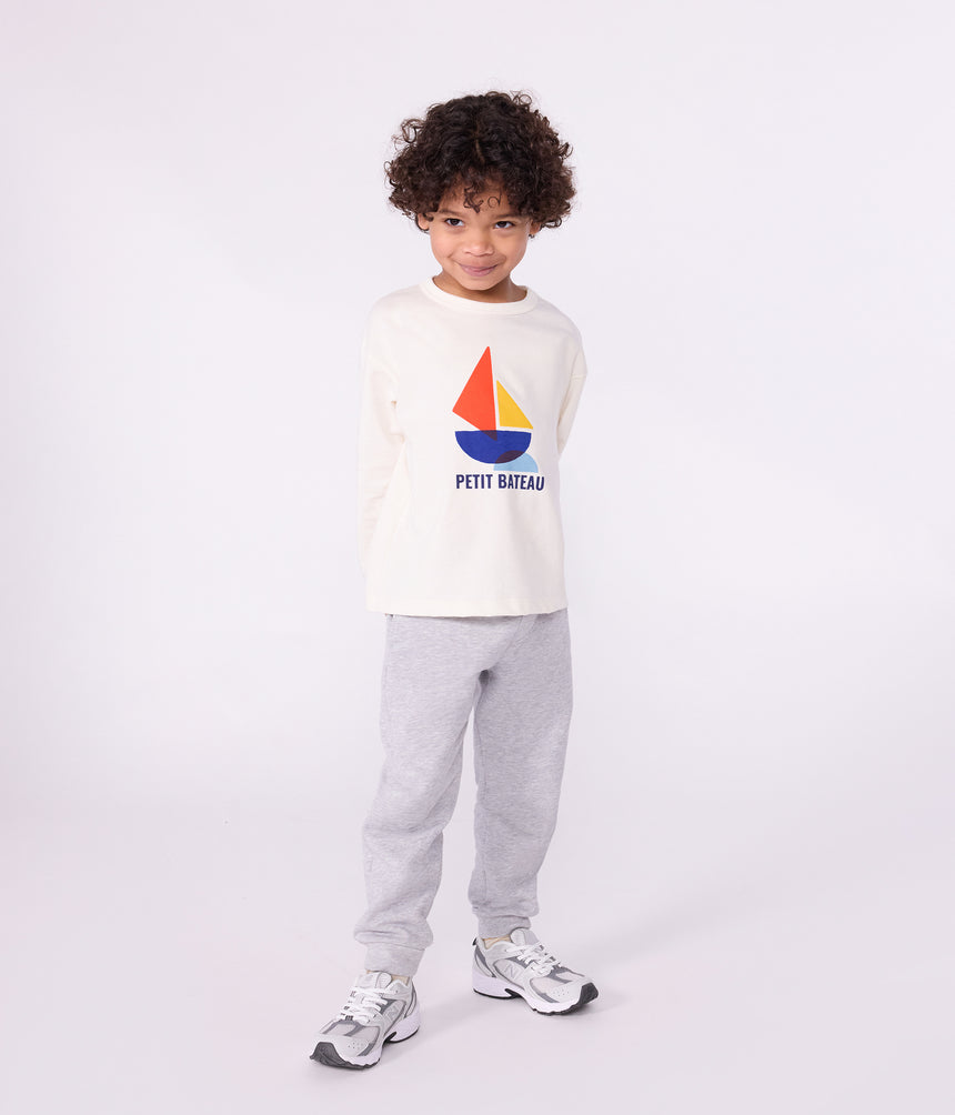 CHILDRENS LONG-SLEEVED PRINTED COTTON T-SHIRT