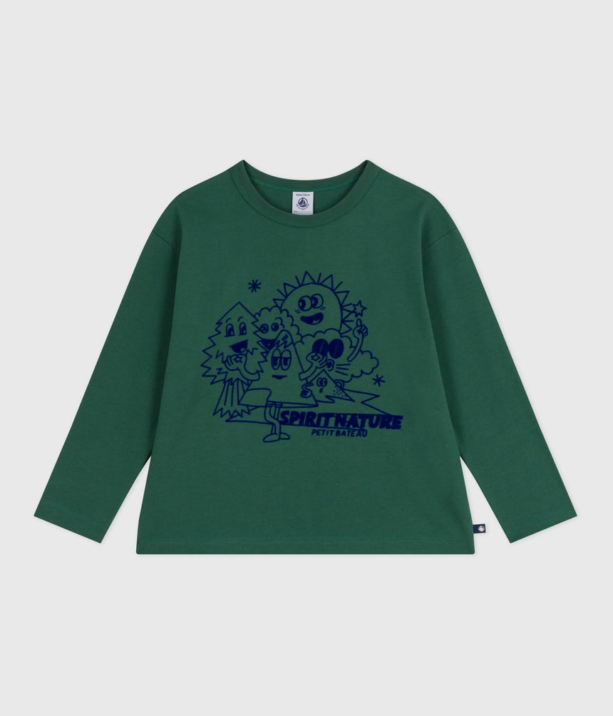 CHILDREN'S LONG-SLEEVED PRINTED COTTON T-SHIRT