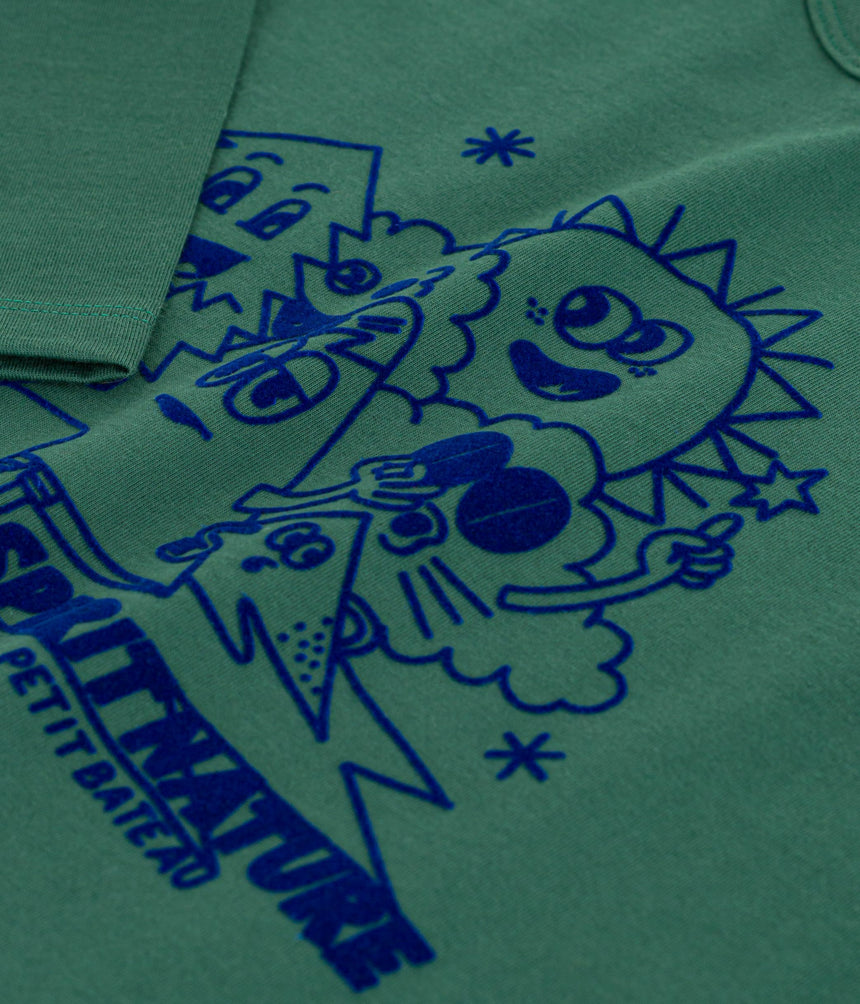 CHILDREN'S LONG-SLEEVED PRINTED COTTON T-SHIRT