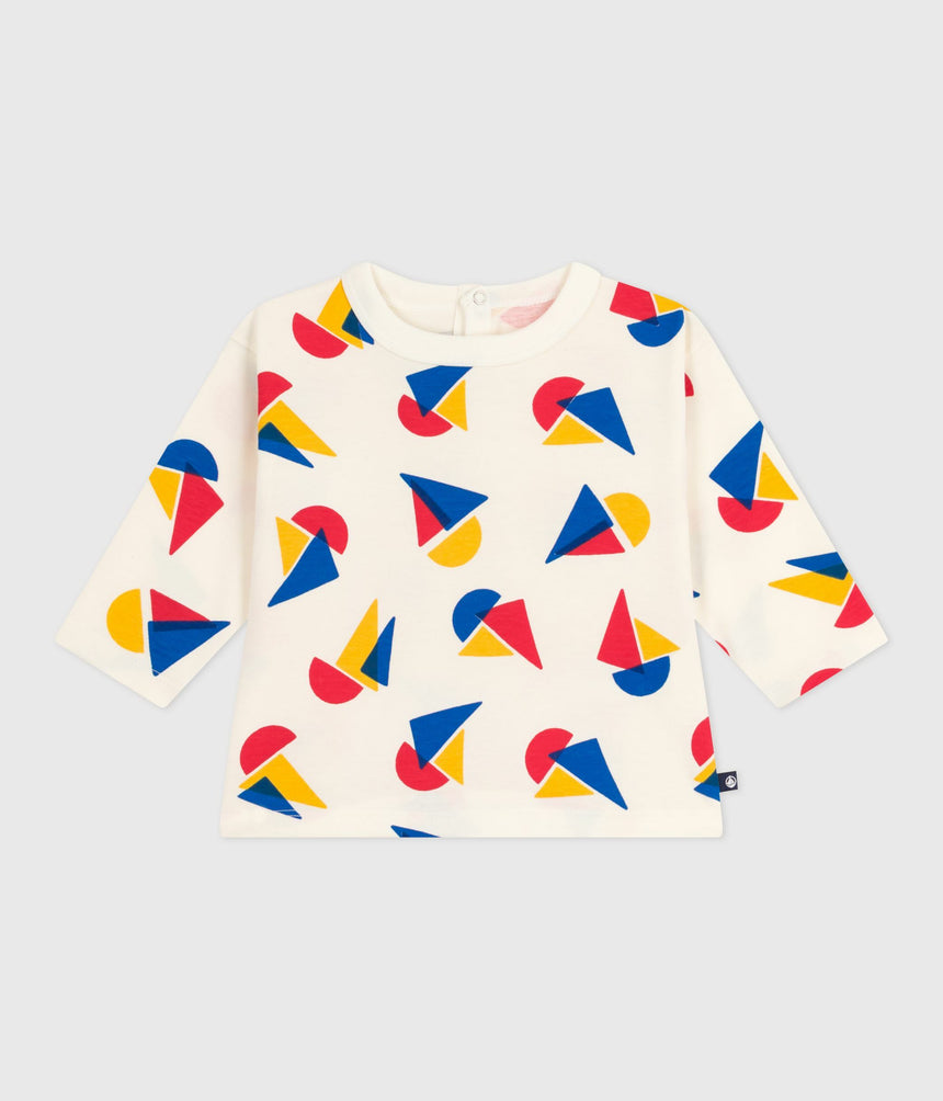 BABIES LONG-SLEEVED BOAT COTTON T-SHIRT