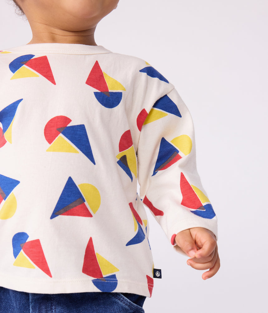 BABIES LONG-SLEEVED BOAT COTTON T-SHIRT