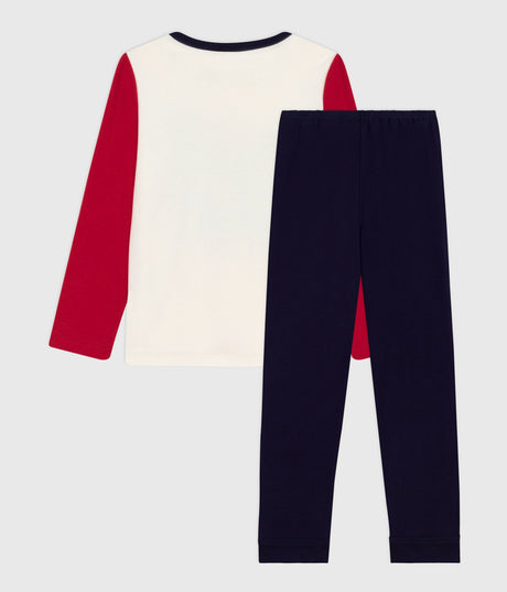 CHILDRENS TOW-COLOUR COTTON PYJAMAS