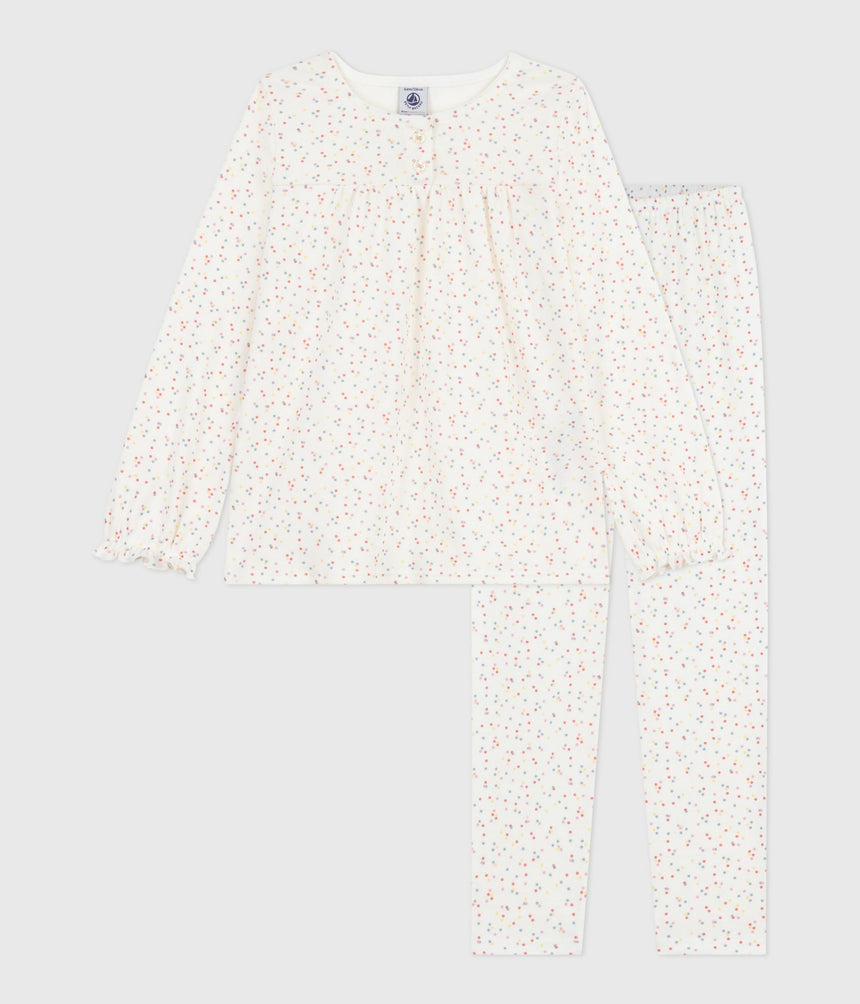 CHILDRENS SPOTTY PRINTED COTTON PYJAMAS