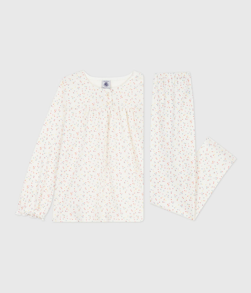 CHILDRENS SPOTTY PRINTED COTTON PYJAMAS