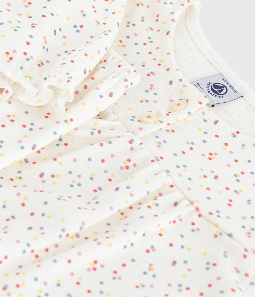 CHILDRENS SPOTTY PRINTED COTTON PYJAMAS