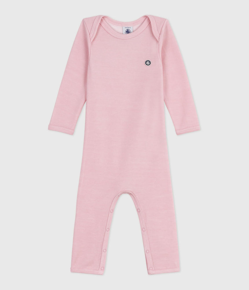 UNISEX WOOL AND COTTON BABY BODYSUIT WITH LONG LEGS
