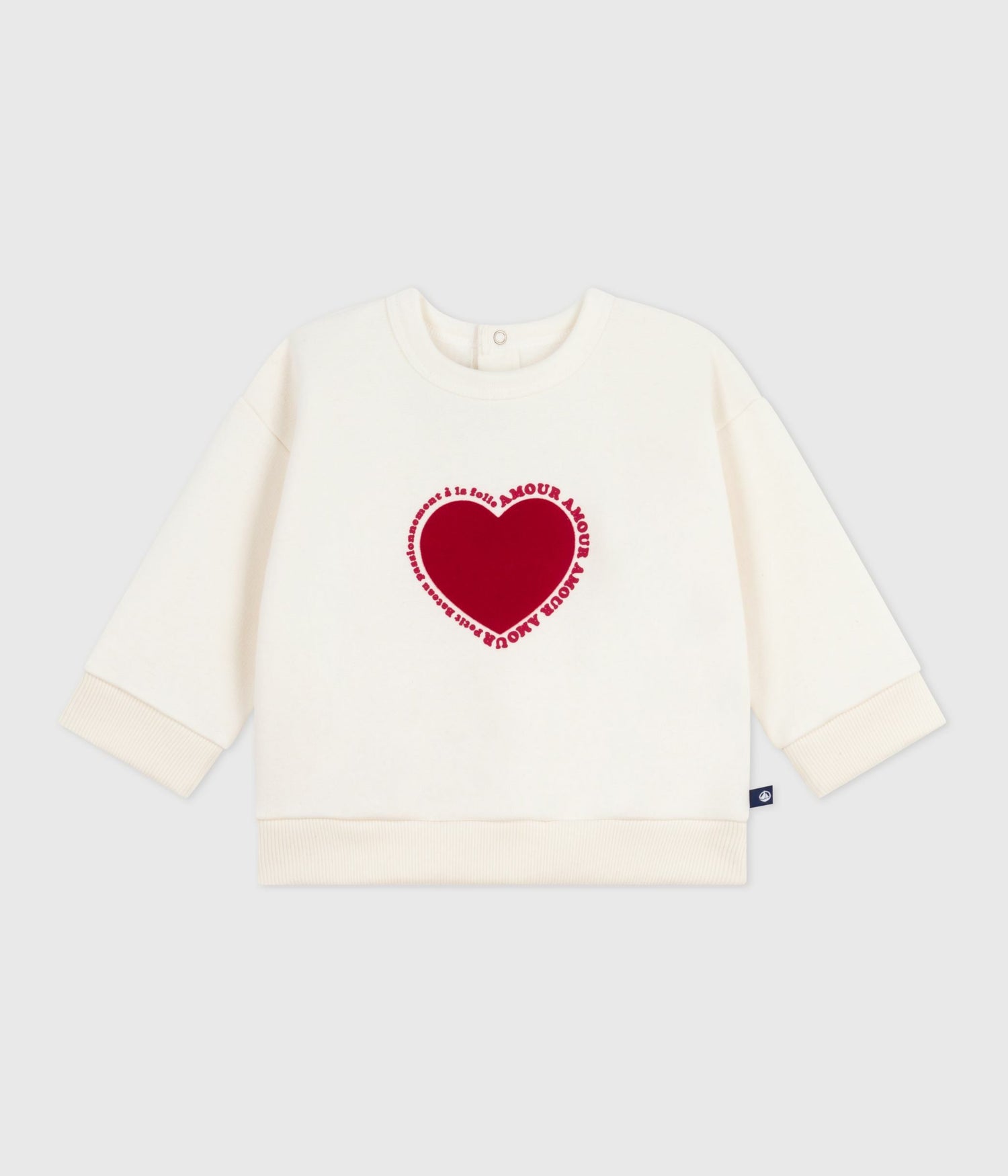 BABIES' HEART PATTERNED COTTON SWEATSHIRT BABIES' HEART PATTERNED COTTON SWEATSHIRT