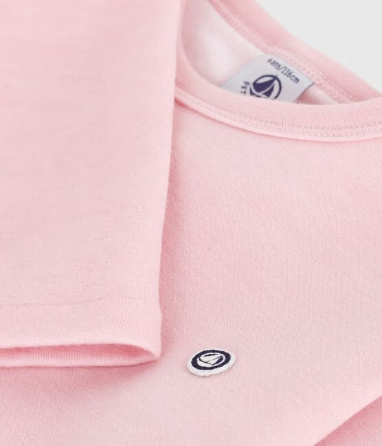 CHILDREN'S LONG-SLEEVED PLAIN WOOL AND COTTON T-SHIRT CHILDREN'S LONG-SLEEVED PLAIN WOOL AND COTTON T-SHIRT