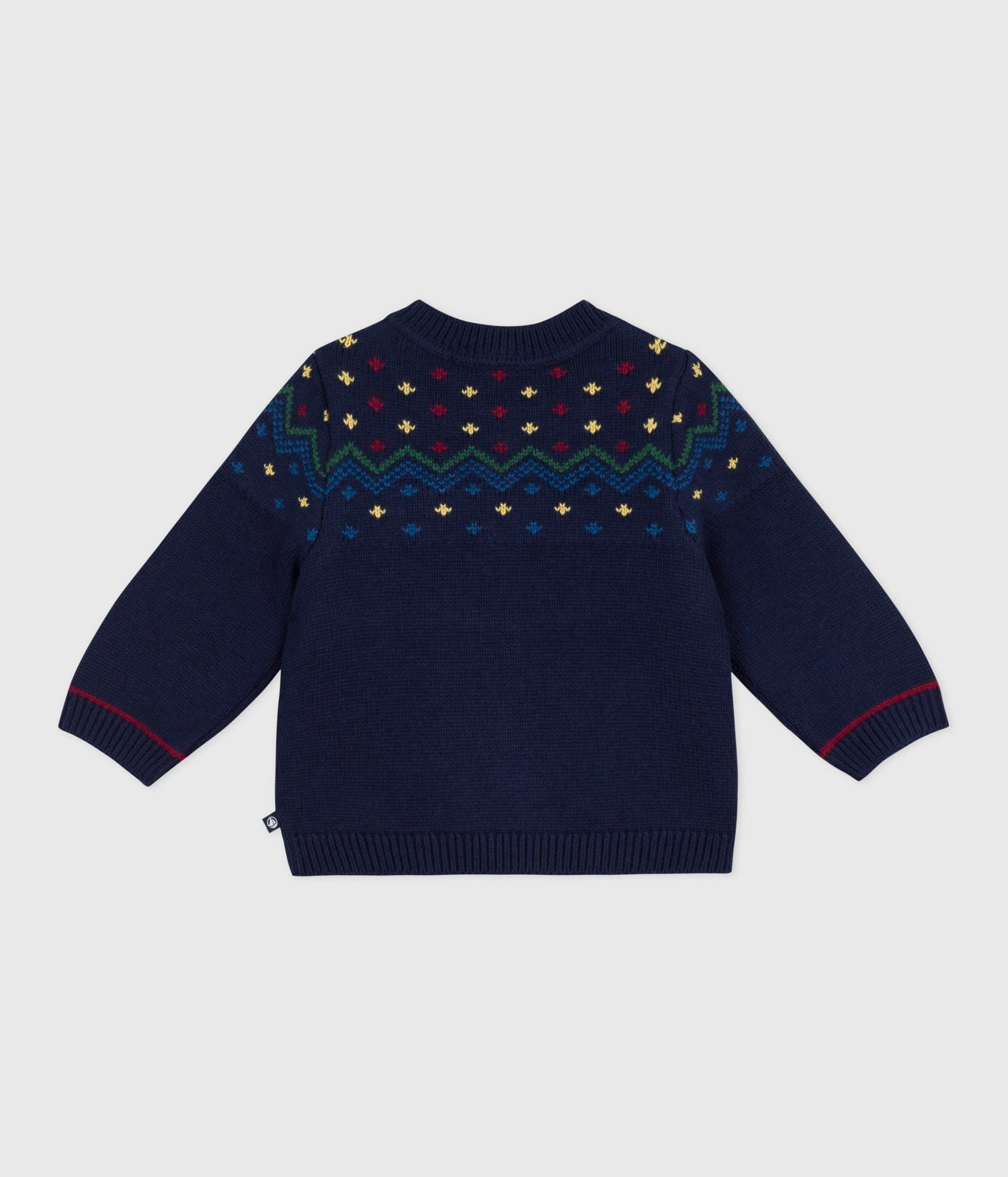 BABIES' PATTERNED WOOL AND COTTON JUMPER BABIES' PATTERNED WOOL AND COTTON JUMPER