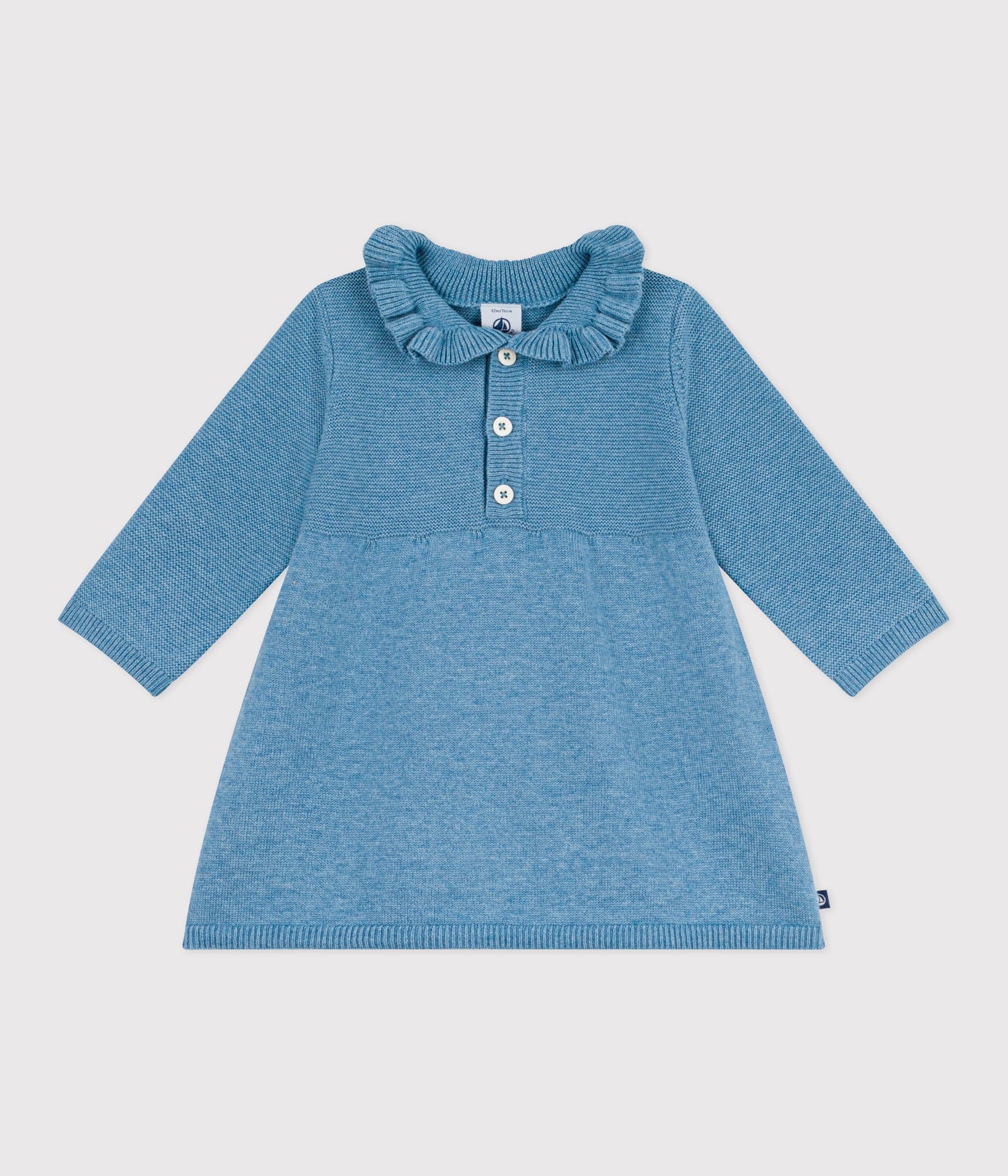 BABIES' PLAIN COTTON AND WOOL DRESS BABIES' PLAIN COTTON AND WOOL DRESS