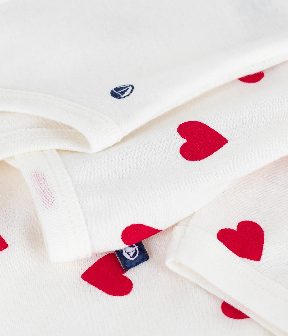 BABIES THREE PIECE HEART PRINT COTTON WRAP OVER TOP SET