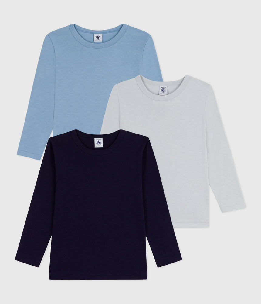PACK OF CHILDRENS LONG-SLEEVED PLAIN T-SHIRTS