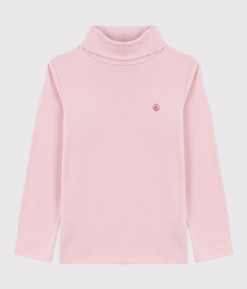 CHILDRENS PLAIN COTTON ROLLNECK TOP