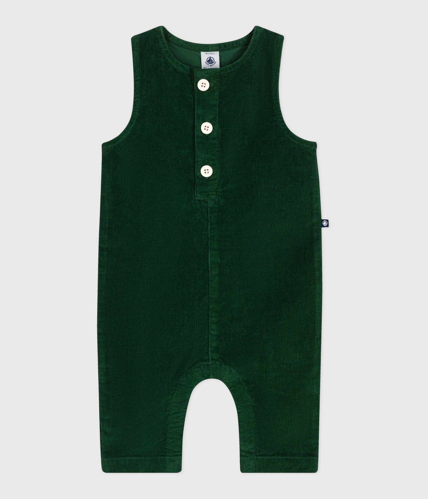 BABIES' PLAIN LONG CORDUROY JUMPSUIT