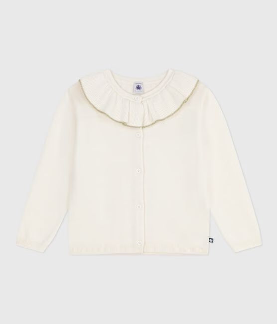 CHILDREN'S PLAIN WOOL AND COTTON CARDIGAN CHILDREN'S PLAIN WOOL AND COTTON CARDIGAN