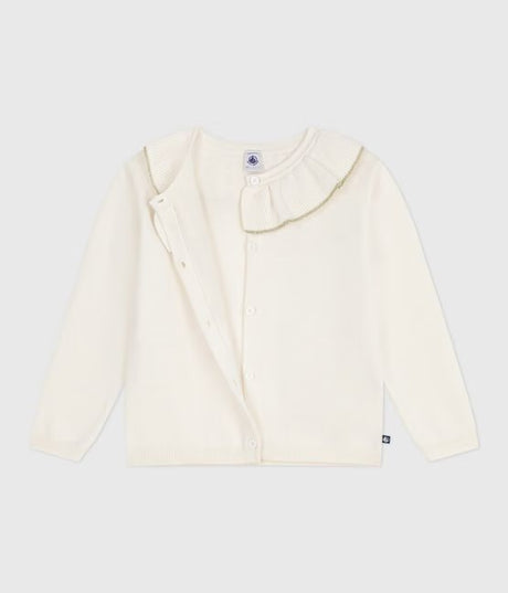 CHILDREN'S PLAIN WOOL AND COTTON CARDIGAN