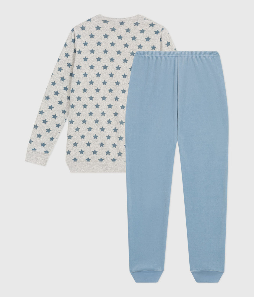 CHILDRENS STAR PRINT VELOUR PYJAMAS