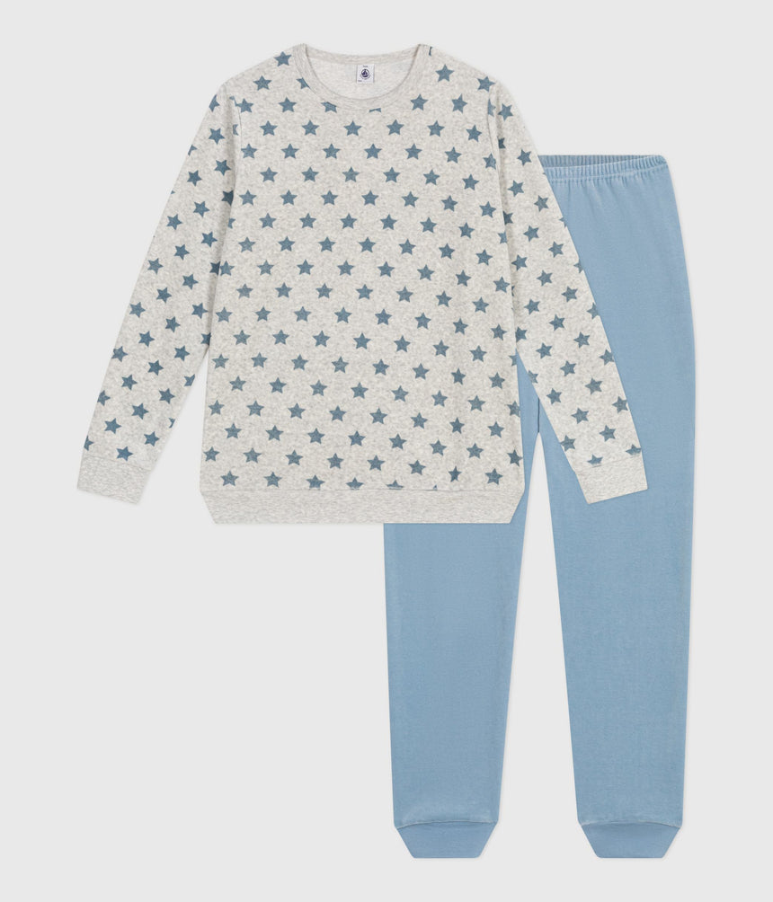 CHILDRENS STAR PRINT VELOUR PYJAMAS