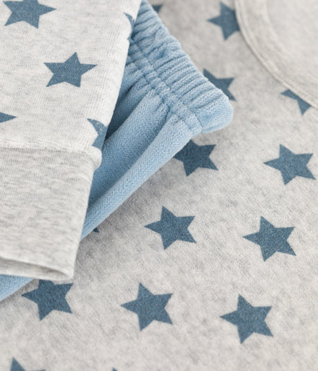 CHILDRENS STAR PRINT VELOUR PYJAMAS
