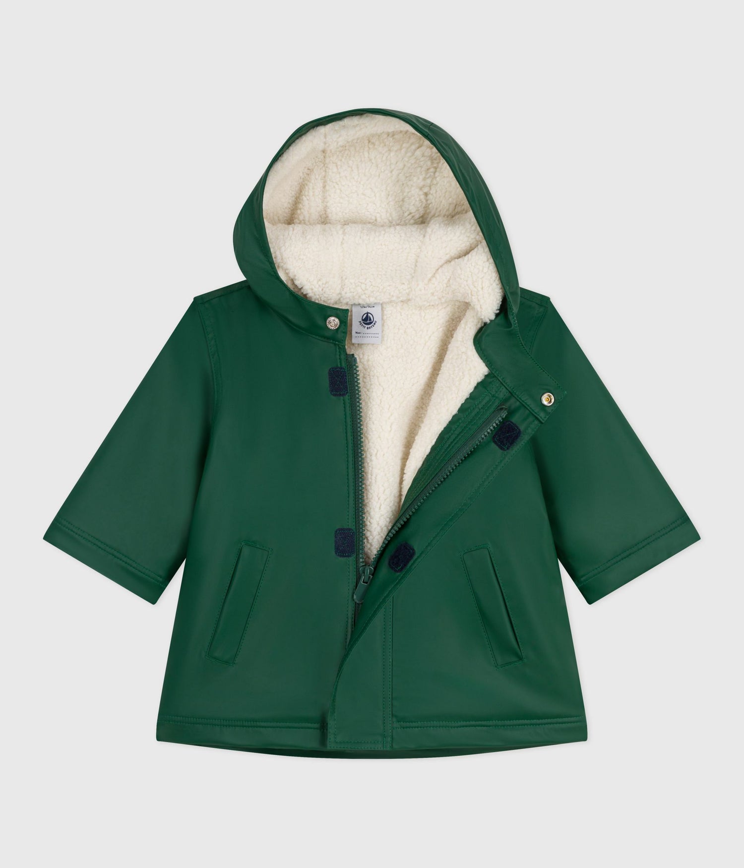 BABIES WARM SHERPA-LINED RAINCOAT BABIES WARM SHERPA-LINED RAINCOAT