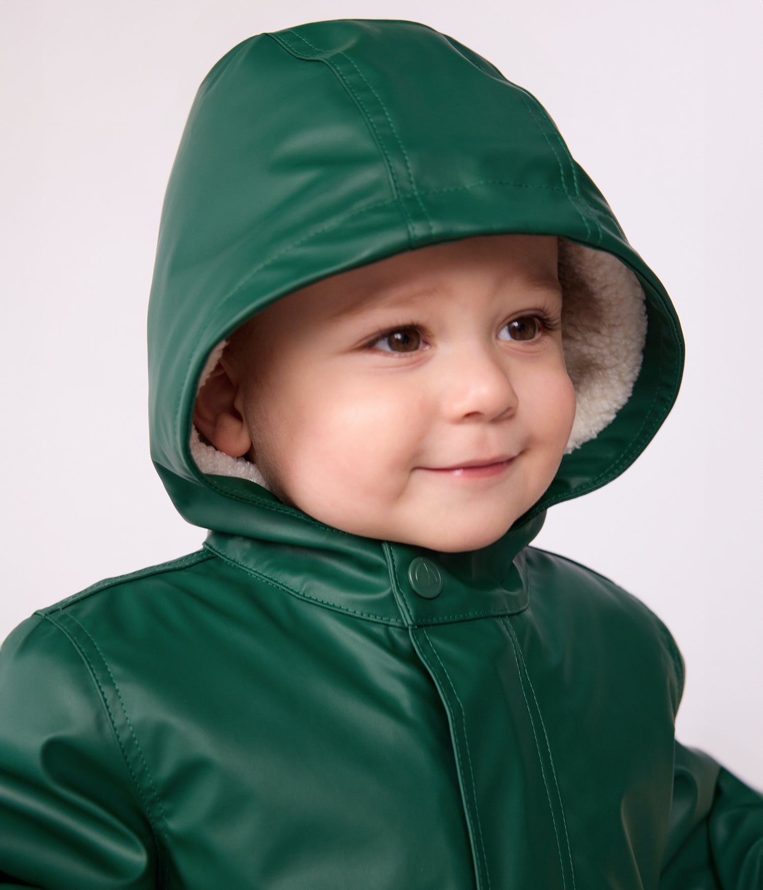 BABIES WARM SHERPA-LINED RAINCOAT BABIES WARM SHERPA-LINED RAINCOAT