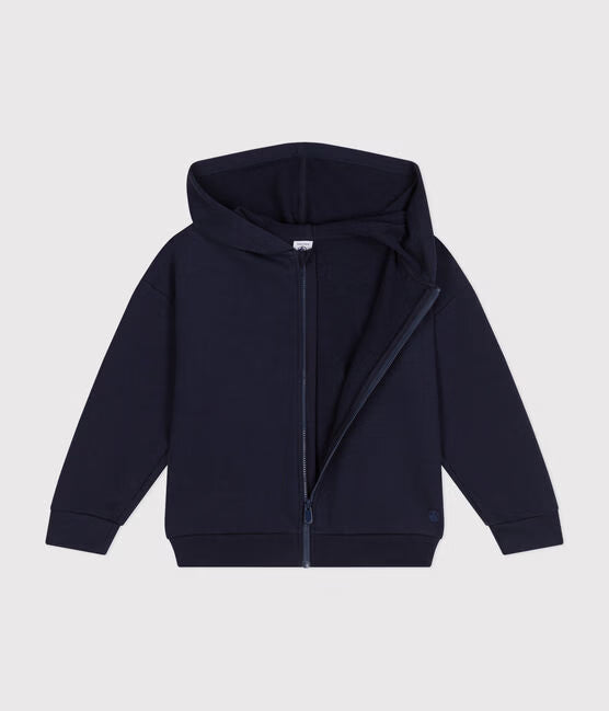 GIRLS HOODED ZIP-UP FLEECE SWEATSHIRT