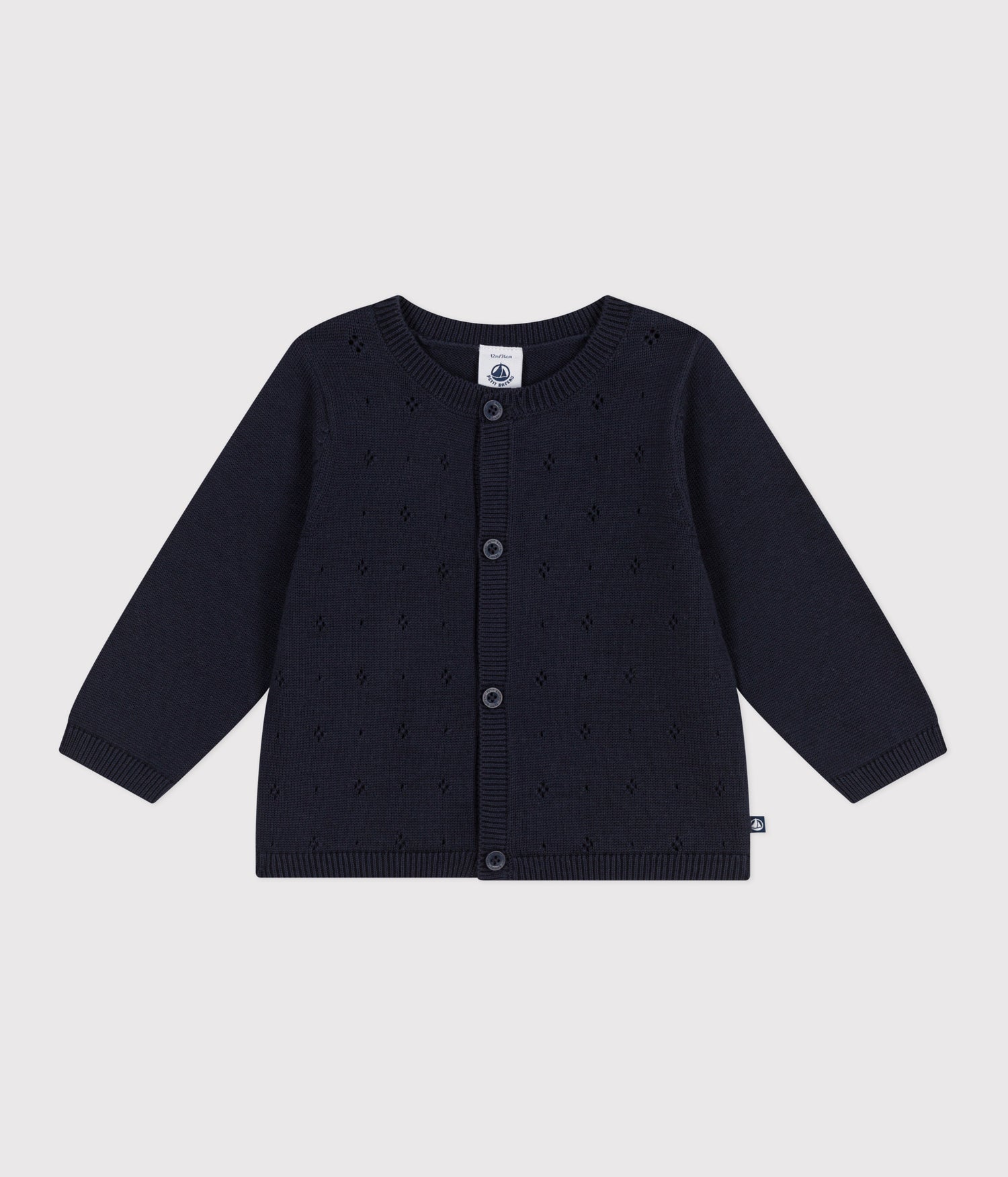 BABIES PLAIN KNITTED COTTON CARDIGAN BABIES PLAIN KNITTED COTTON CARDIGAN