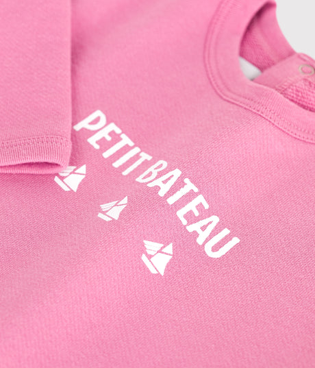 BABIES' VINTAGE PETIT BATEAU MOTIF COTTON SWEATSHIRT
