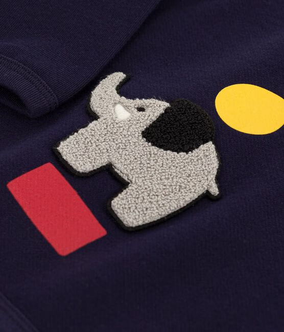 BABIES ELEPHANT PATTERNED COTTON SWEATSHIRT