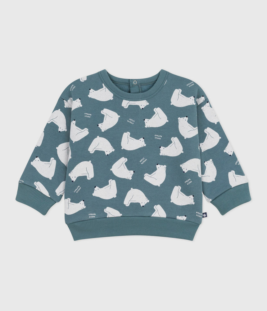 BABIES OWL-PRINT COTTON SWEATSHIRT